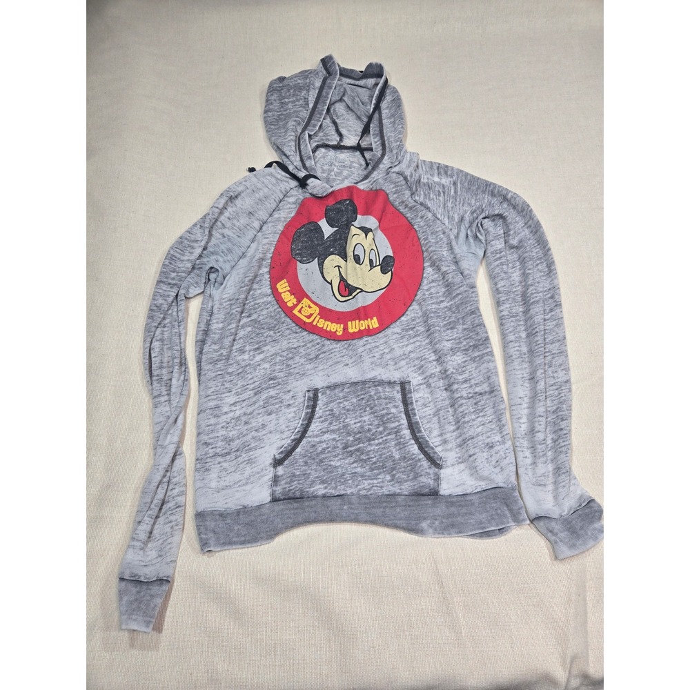 Walt Disney World Mickey Mouse Gray‎ Hoodie Pullover Sweatshirt Medium
